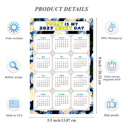 2027 Magnetic Calendar - Calendar Magnets - Today is my Lucky Day - (Fade, Tear, and Water Resistant) - Themed 025
