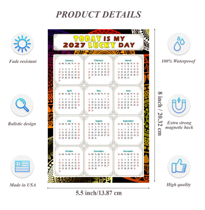 2027 Magnetic Calendar - Calendar Magnets - Today is my Lucky Day - (Fade, Tear, and Water Resistant) - Themed 07