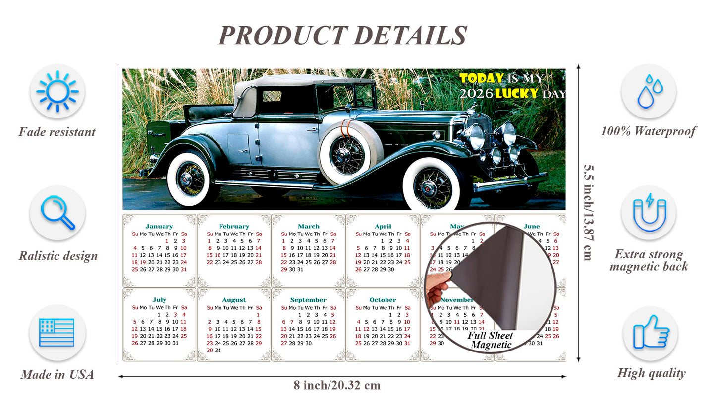 2026 Magnetic Calendar - Calendar Magnets - Today is my Lucky Day - Edition #45