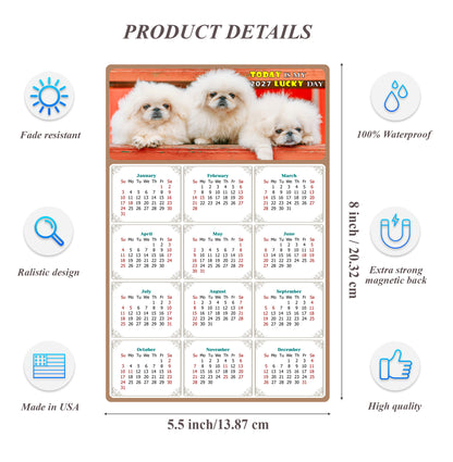 2027 Magnetic Calendar - Today is My Lucky Day (Fade, Tear, and Water Resistant)- Dogs Themed 022