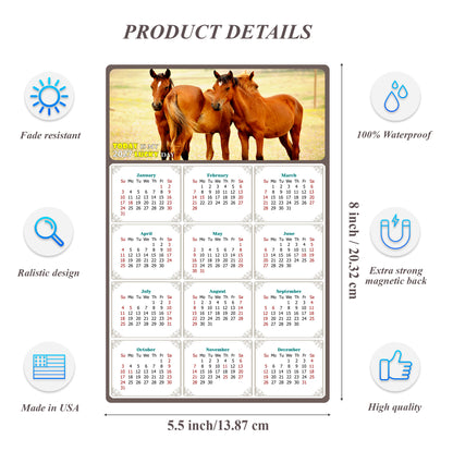 2027 Magnetic Calendar - Calendar Magnets - Today is my Lucky Day - (Fade, Tear, and Water Resistant) - Horses Themed 014