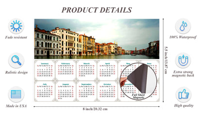 2026 Magnetic Calendar - Calendar Magnets - Today is My Lucky Day - Venice Grand Canal