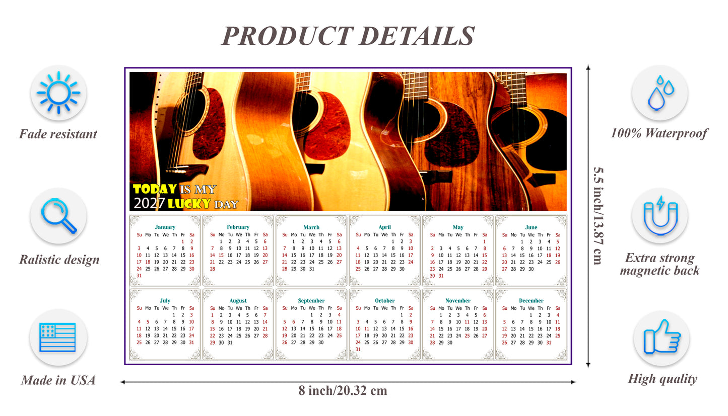 2027 Magnetic Calendar - Calendar Magnets - Today is my Lucky Day - Edition #43