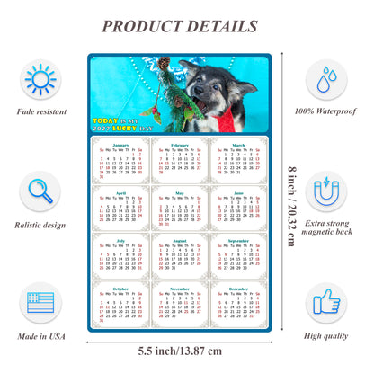 2027 Magnetic Calendar - Today is My Lucky Day (Fade, Tear, and Water Resistant)- Dogs Themed 020