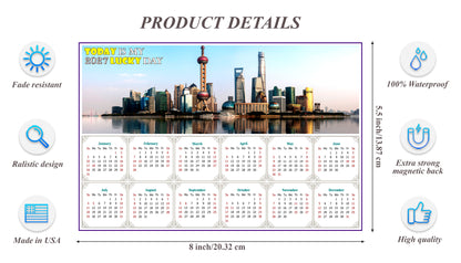 2027 Magnetic Calendar - Calendar Magnets - Today is My Lucky Day - (Shanghai)