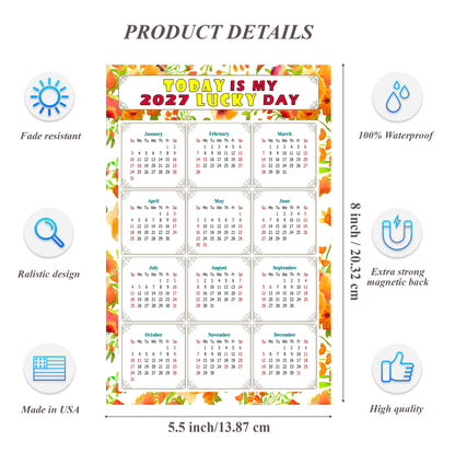 2027 Magnetic Calendar - Calendar Magnets - Today is my Lucky Day - (Fade, Tear, and Water Resistant) - Themed 021