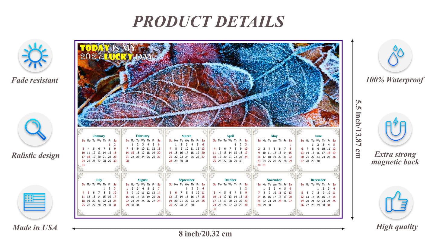 2027 Magnetic Calendar - Calendar Magnets - Today is my Lucky Day - Edition #36