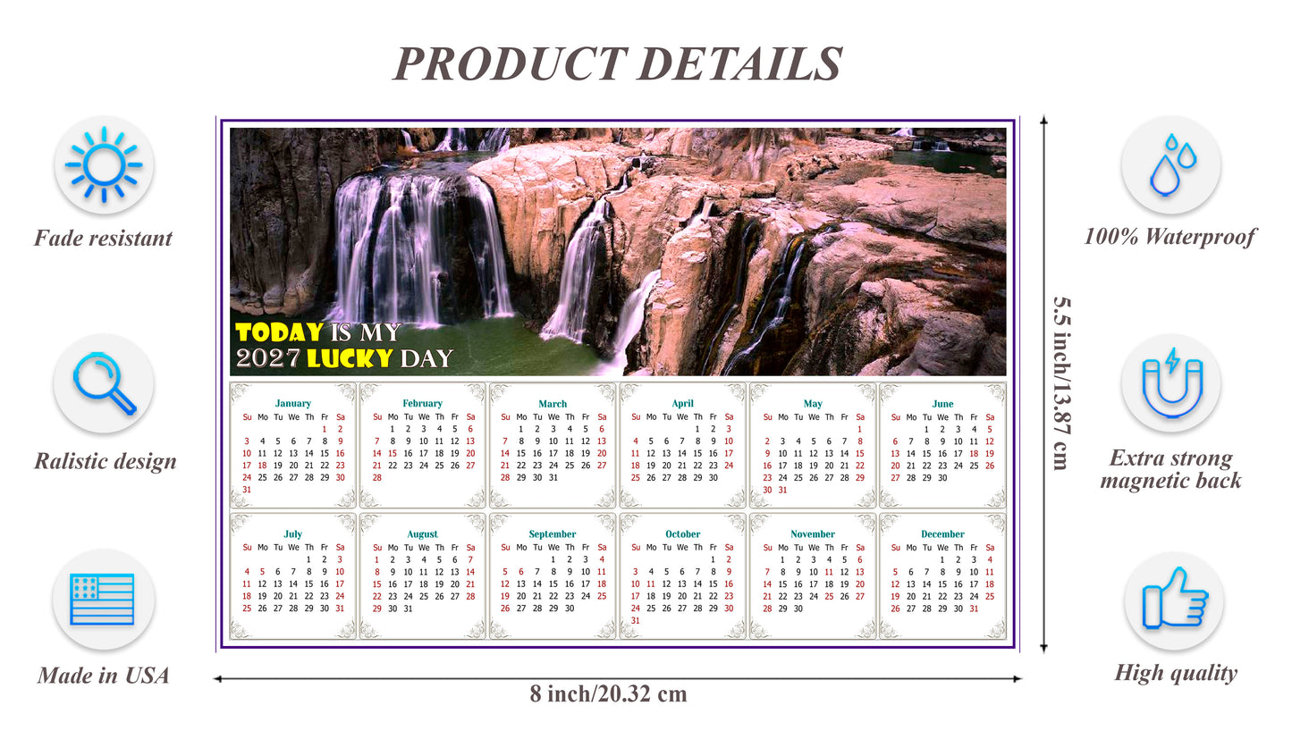 2027 Magnetic Calendar - Calendar Magnets - Today is my Lucky Day - Edition #31