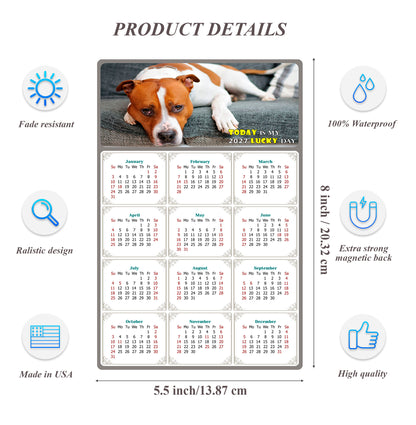 2027 Magnetic Calendar - Today is My Lucky Day (Fade, Tear, and Water Resistant)- Dogs Themed 017