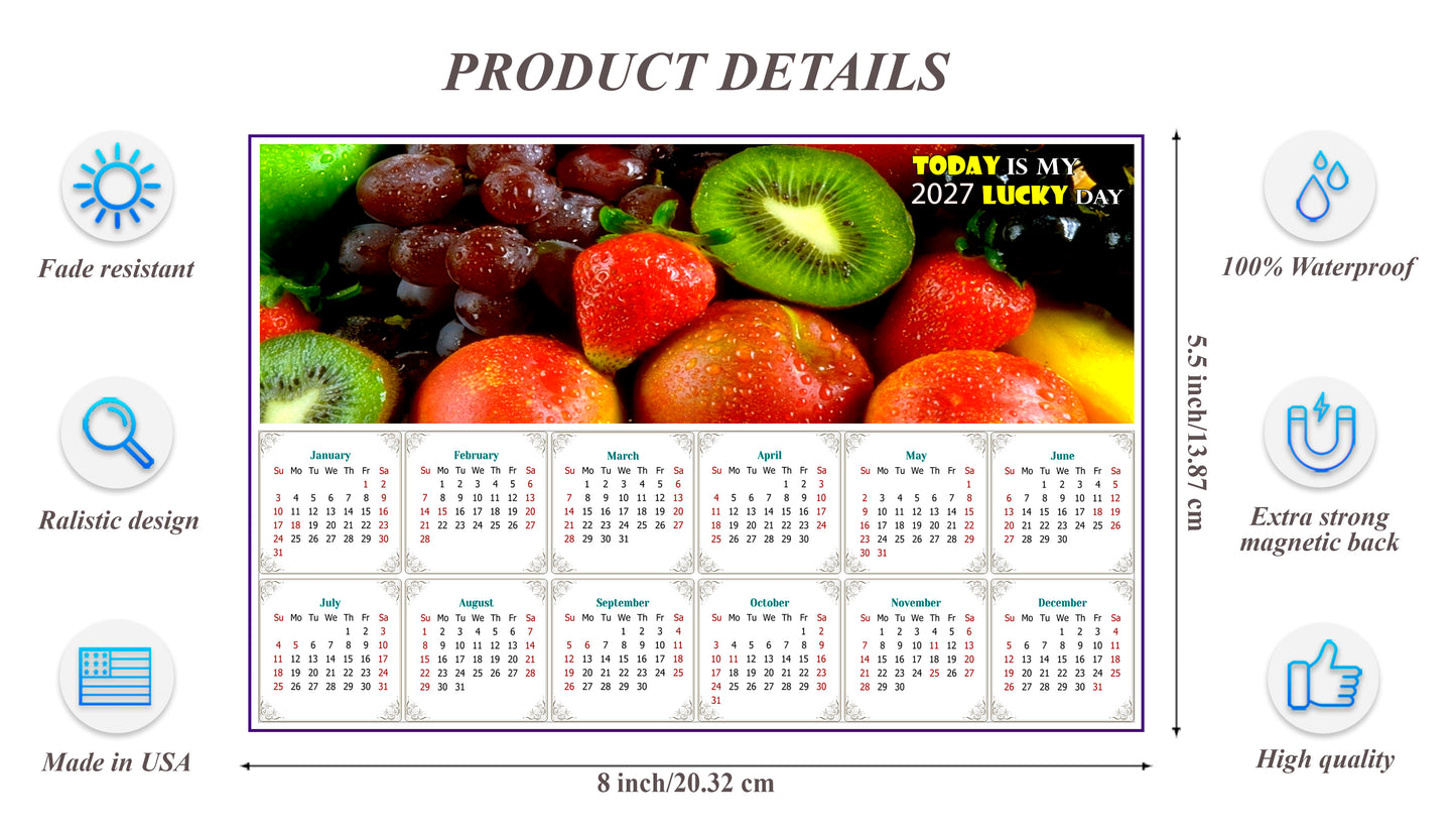 2027 Magnetic Calendar - Calendar Magnets - Today is my Lucky Day - Edition #40