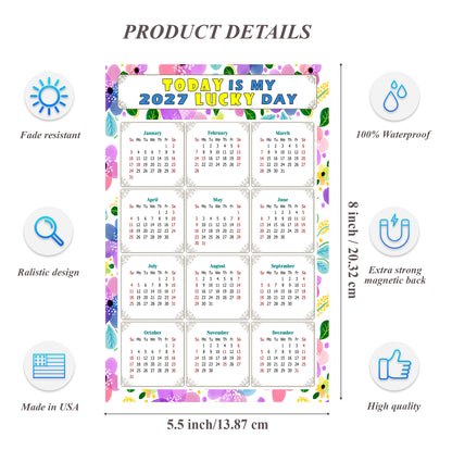 2027 Magnetic Calendar - Calendar Magnets - Today is my Lucky Day - (Fade, Tear, and Water Resistant) - Themed 015