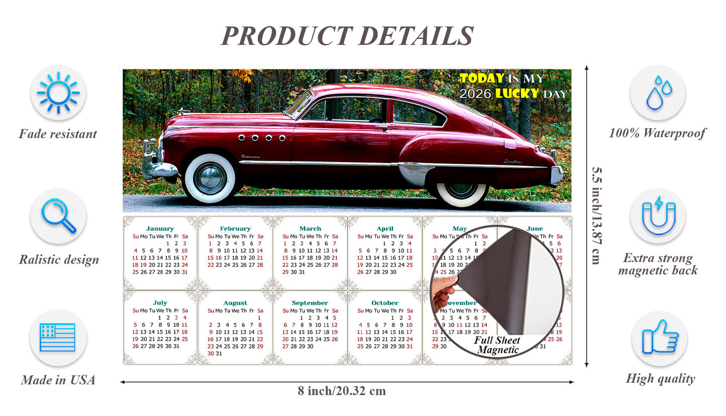 2026 Magnetic Calendar - Calendar Magnets - Today is my Lucky Day - Edition #47