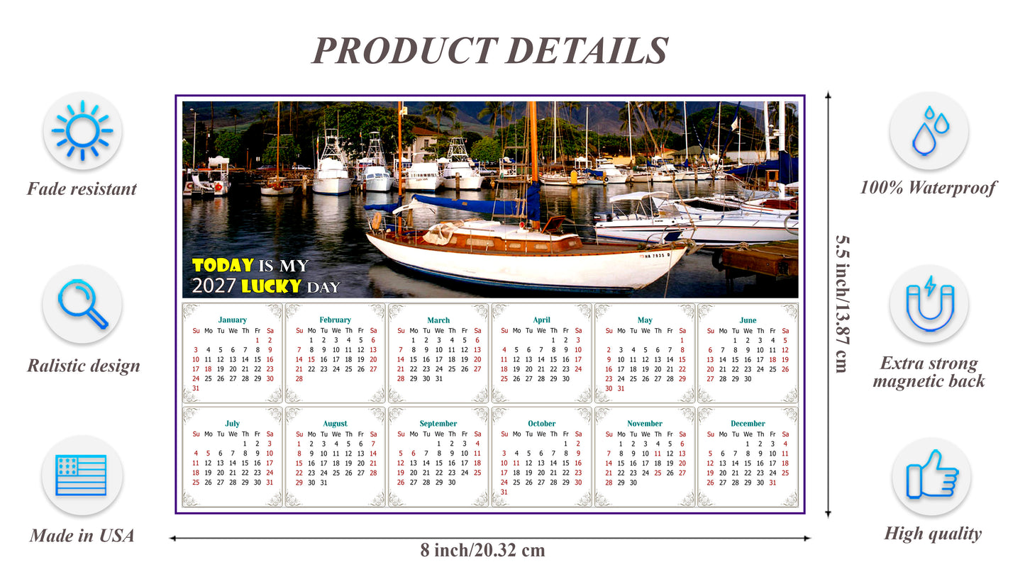2027 Magnetic Calendar - Calendar Magnets - Today is my Lucky Day - Edition #49