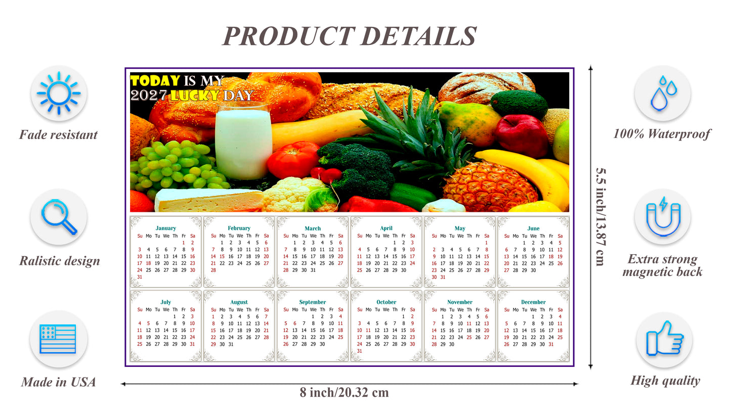 2027 Magnetic Calendar - Calendar Magnets - Today is my Lucky Day - Edition #41