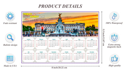 2027 Magnetic Calendar - Calendar Magnets - Today is My Lucky Day - (The Victoria Memorial  in London, United Kingdom)