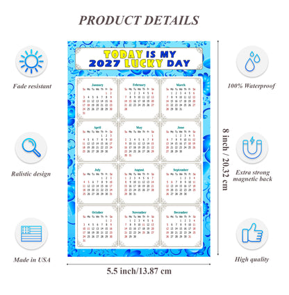 2027 Magnetic Calendar - Calendar Magnets - Today is my Lucky Day - (Fade, Tear, and Water Resistant) - Themed 041