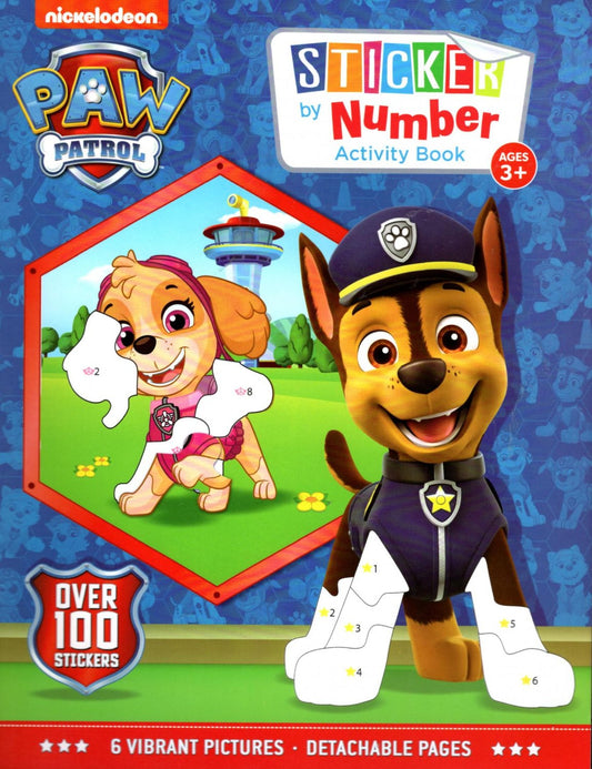 Nickelodeon Paw Patrol - Sticker by Number Activity Book Over 100 Stickers