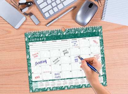 2026-2027 Monthly Spiral-Bound Wall / Desk Calendar - Desktop / Wall Blotter Calendar / Planner - (Edition #24)