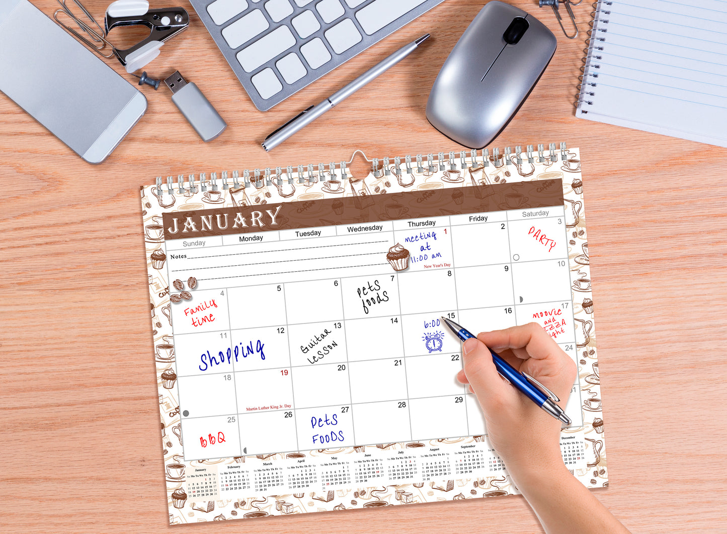 2026-2027 Monthly Spiral-Bound Wall / Desk Calendar - Desktop / Wall Blotter Calendar / Planner - (Edition #30)