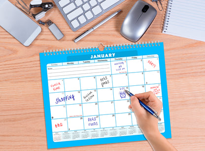 2026-2027 Monthly Spiral-Bound Wall / Desk Calendar - Desktop / Wall Blotter Calendar / Planner - (Edition #07)
