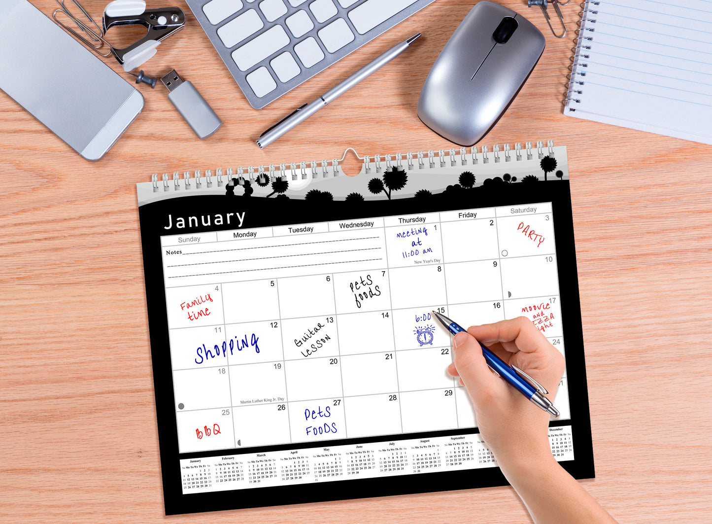 2026-2027 Monthly Spiral-Bound Wall / Desk Calendar - Desktop / Wall Blotter Calendar / Planner - (Edition #15)