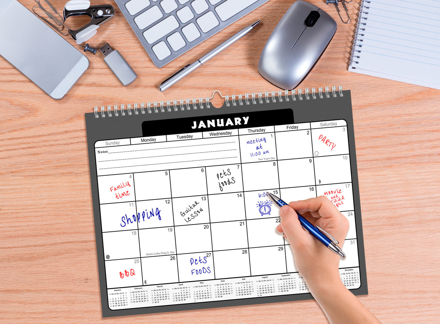 2026-2027 Monthly Spiral-Bound Wall / Desk Calendar - Desktop / Wall Blotter Calendar / Planner - (Edition #31)