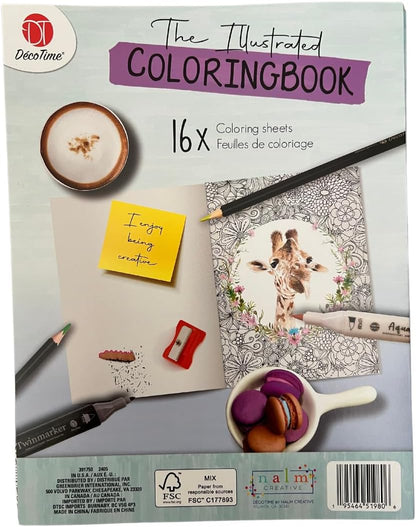 The Illustrated Coloring Book, 16 Sheets - Blue Skunk