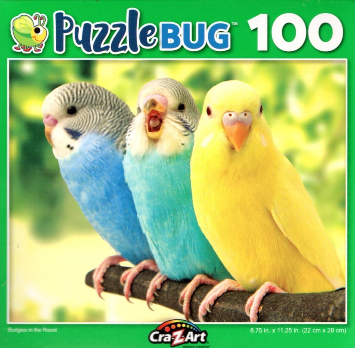 Budgies in The Roost - 100 Pieces Jigsaw Puzzle