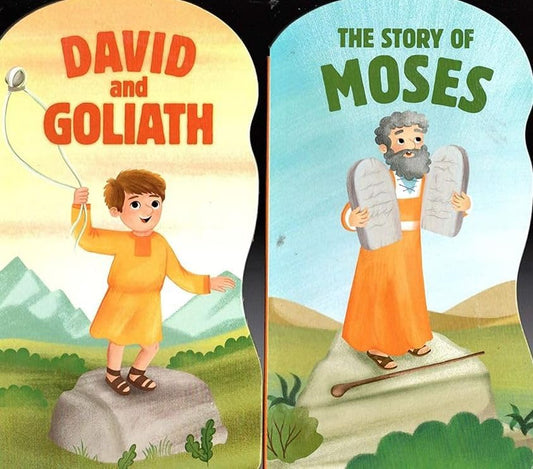 David and Goliath, The Story of Moses - Children's Board Book (Set of 2 Books)