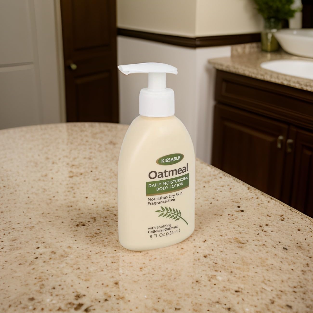 Kissable Oatmeal daily moisturizing Body Lotion Nourishes Dry Skin Fragrance-free 8 Fl oz