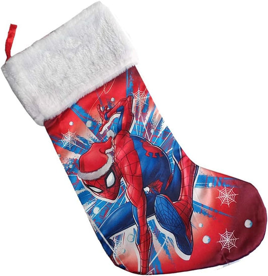 Ruz Spider-Man Spiderman Christmas Satin Stocking with Plush Cuff 18 inch (9835)