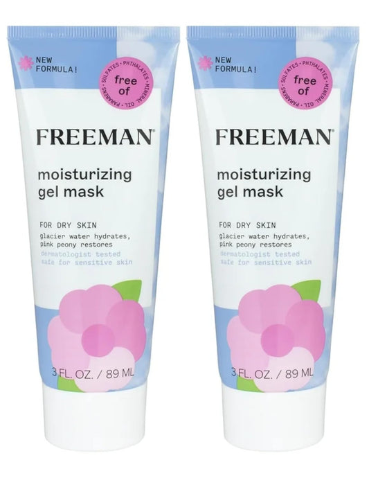 Freeman Moisturizing Gel Mask, Pink Peony and Glacier Water, For Dry Skin, 3 fl oz