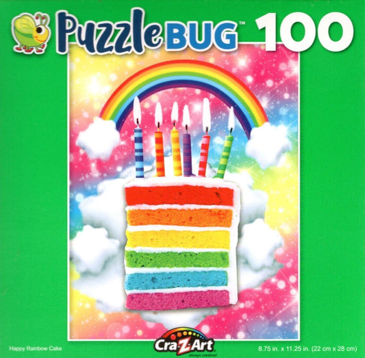Happy Rainbow Cake - 100 Pieces Jigsaw Puzzle