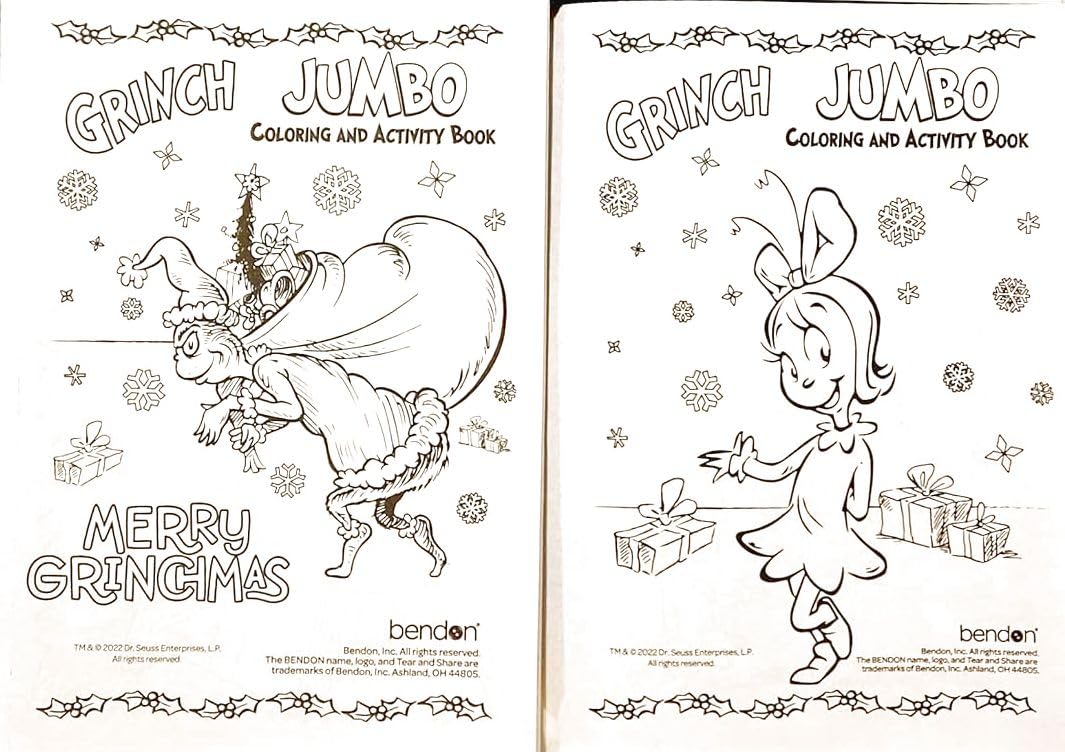 Grinch Holiday Christmas Coloring & Activity Book (Set of 3)