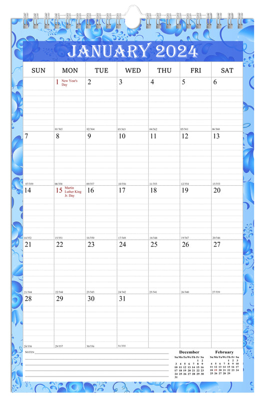 2024 Wall Calendar Spiral-Bound Twin-Wire Binding - 12 Months  15