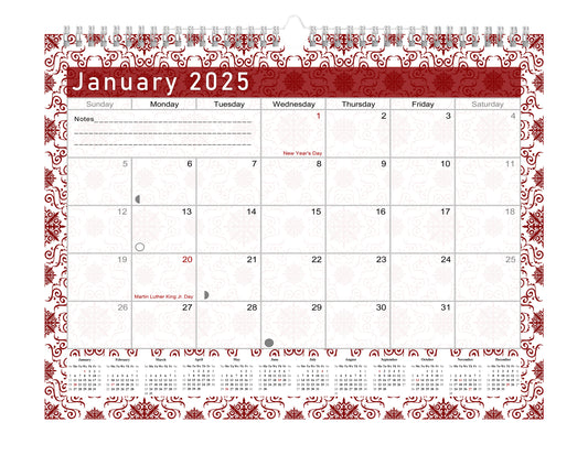 2024-2025 Monthly Spiral-Bound Wall / Desk Calendar - Desktop / Wall Blotter Calendar / Planner - (Edition #14)