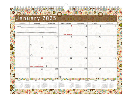 2024-2025 Monthly Spiral-Bound Wall / Desk Calendar - Desktop / Wall Blotter Calendar / Planner - (Edition #20)