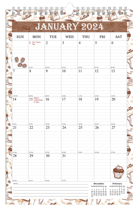 2024 Wall Calendar Spiral-Bound Twin-Wire Binding - 12 Months  10