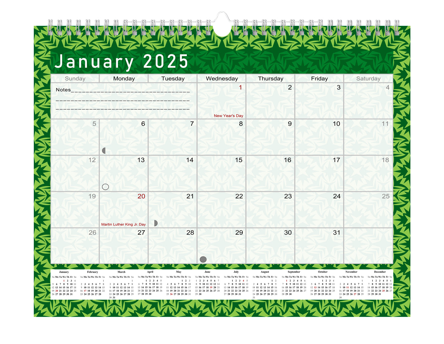 2024-2025 Monthly Spiral-Bound Wall / Desk Calendar - Desktop / Wall Blotter Calendar / Planner - (Edition #16)