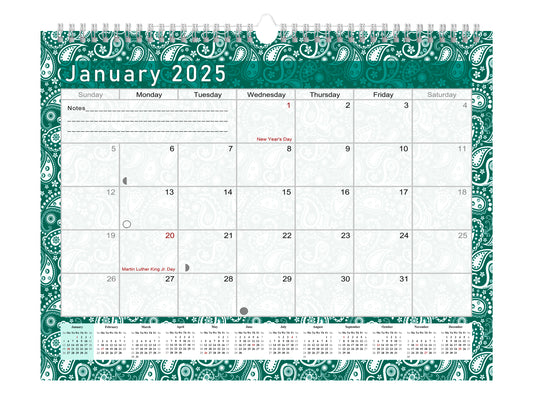2024-2025 Monthly Spiral-Bound Wall / Desk Calendar - Desktop / Wall Blotter Calendar / Planner - (Edition #24)