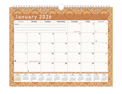 2025-2026 Monthly Spiral-Bound Wall / Desk Calendar - Desktop / Wall Blotter Calendar / Planner - (Edition #25)