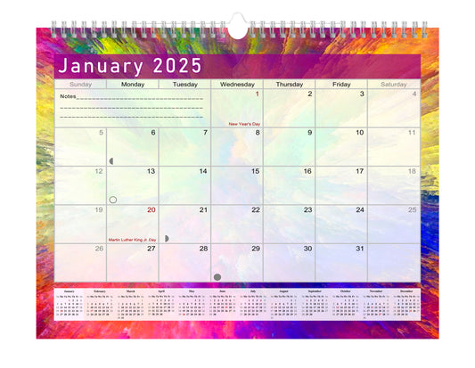 2024-2025 Monthly Spiral-Bound Wall / Desk Calendar - Desktop / Wall Blotter Calendar / Planner - (Edition #26)