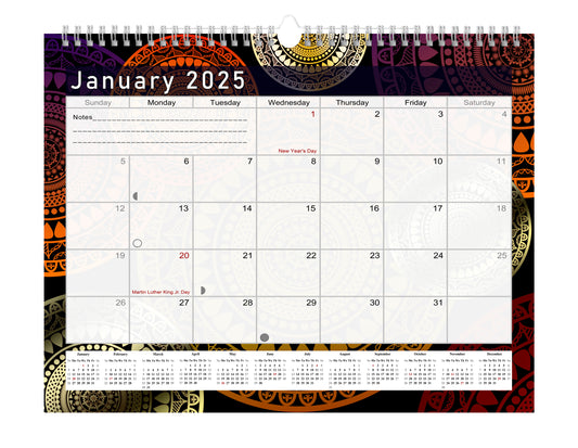 2024-2025 Monthly Spiral-Bound Wall / Desk Calendar - Desktop / Wall Blotter Calendar / Planner - (Edition #12)