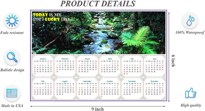 2027 Peel & Stick Calendar - Today is my Lucky Day - Removable - Daintree National Park (9"x 6")