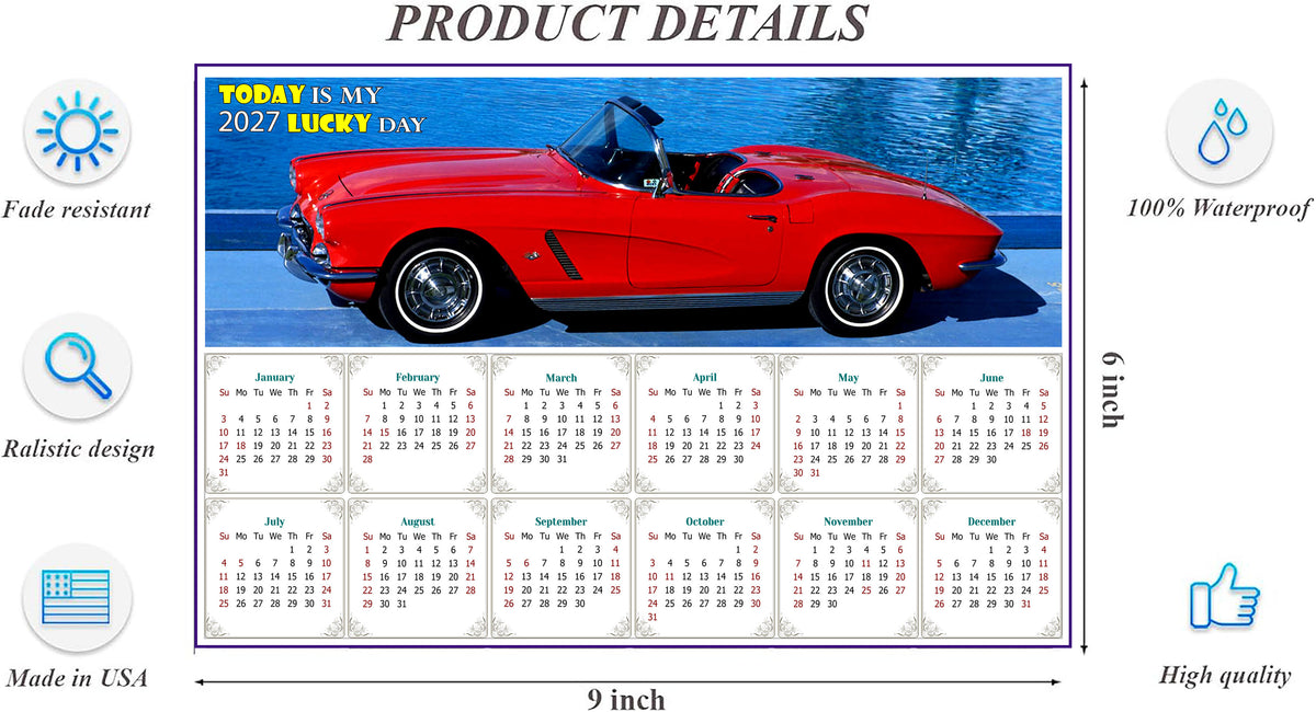 2027 Peel & Stick Calendar - Today is my Lucky Day - Removable, Repositionable - 048 (9"x 6")