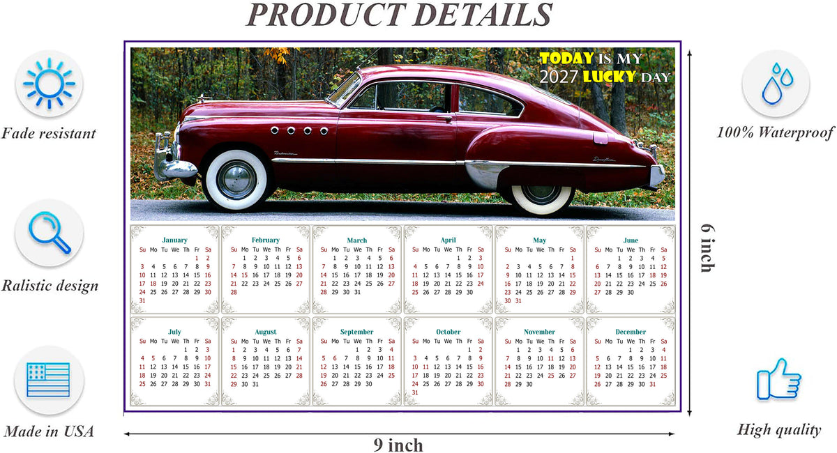 2027 Peel & Stick Calendar - Today is my Lucky Day - Removable, Repositionable - 047 (9"x 6")