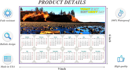 2027 Peel & Stick Calendar - Today is my Lucky Day - Removable - Shepholdy bay (9"x 6")