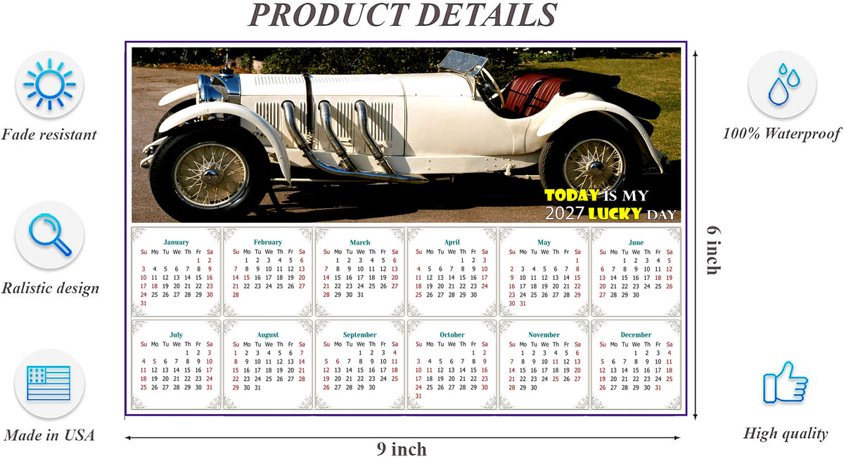 2027 Peel & Stick Calendar - Today is my Lucky Day - Removable, Repositionable - 050 (9"x 6")