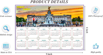 2027 Peel & Stick Calendar - Today is my Lucky Day - Removable - The Victoria Memorial (9"x 6")
