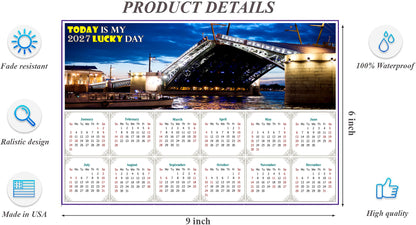 2027 Peel & Stick Calendar - Today is my Lucky Day - Removable - Night shooting (9"x 6")